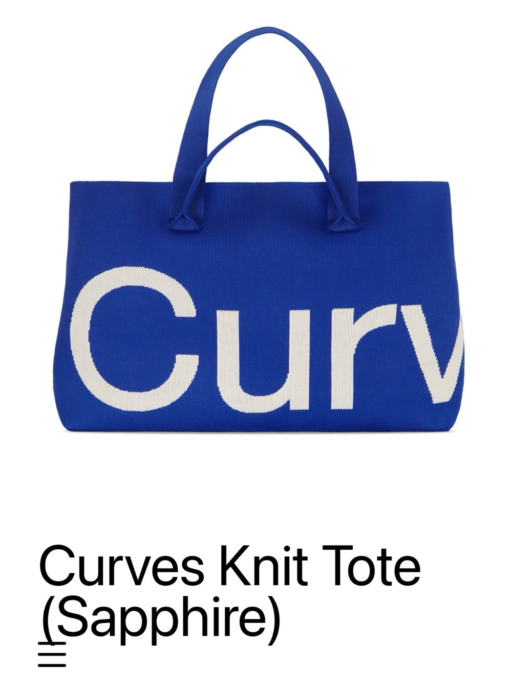 Curves Knit Tote (Sapphire) - Luxury Blue Knit Tote